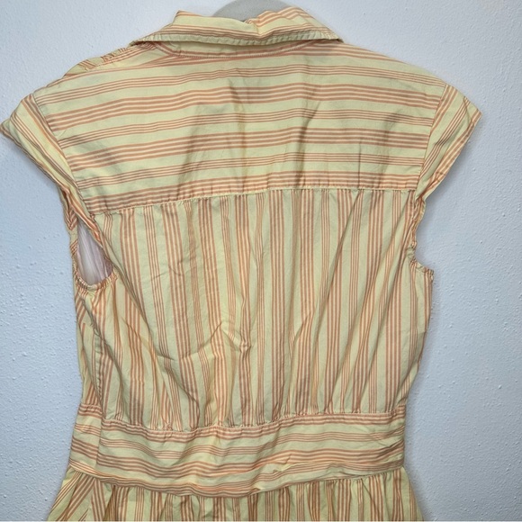 Derek Lam Collective Yellow Pinstripe Collared Button Up Shirt Dress Size 36 (xs - Picture 10 of 16